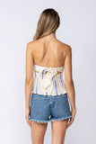 Amelia White Embroidered Strapless Top