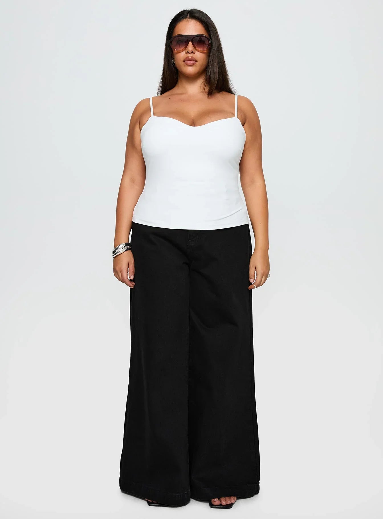 Goldie High Rise Wide Leg Jeans True Black Curve
