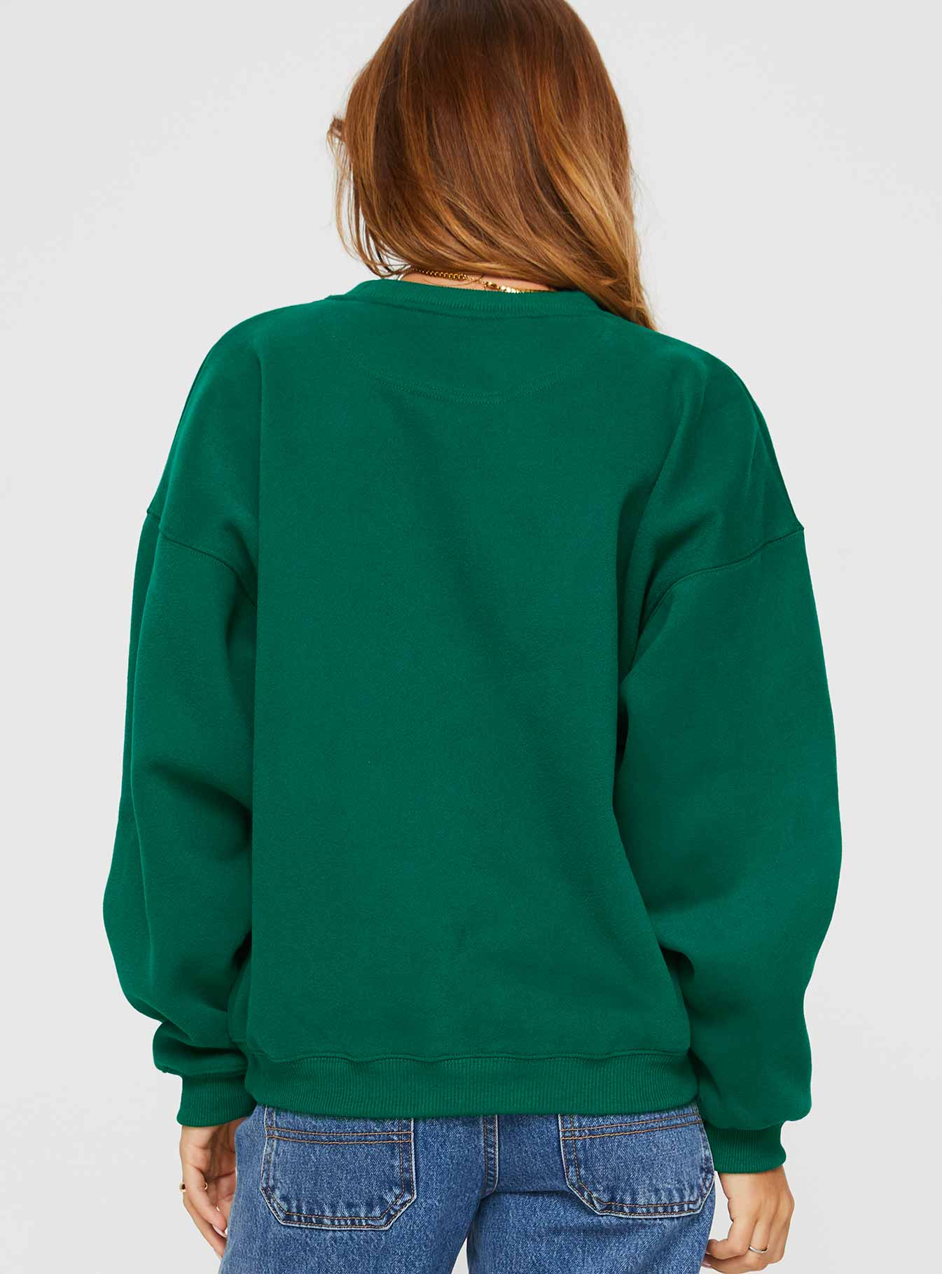 Apres Ski Crew Neck Sweatshirt Green Cream