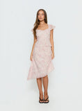 Avaline Asymmetrical Midi Skirt Pink