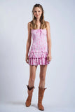 Sloane Pink Floral Drop Waist Tube Mini