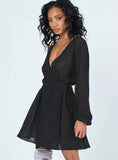 Chiara Long Sleeve Mini Dress Black