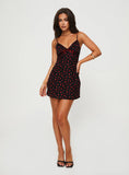 Karena Mini Dress Black Red Floral