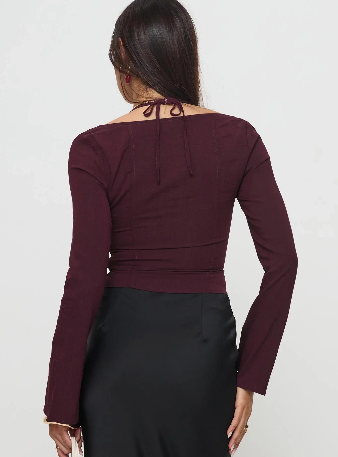 Trynia Long Sleeve Top Burgundy