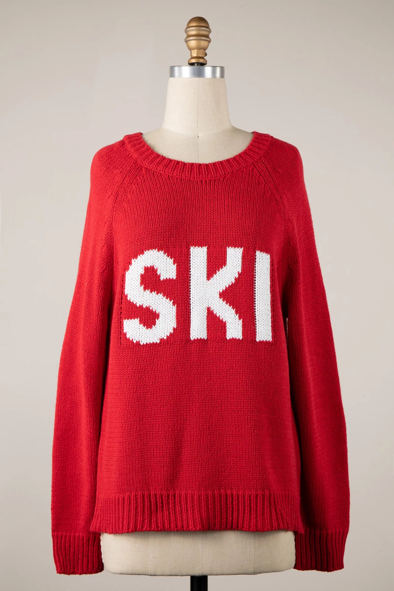 Ski Red Oversized Pullover Sweater