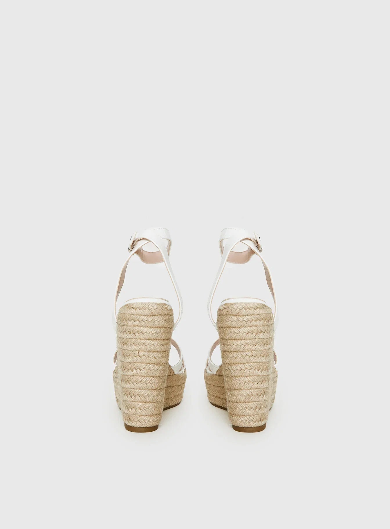 Jesper Espadrille Wedged Heels White Croc