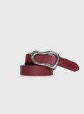 Leto Belt Burgundy Silver