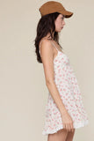Macie Coral Floral Babydoll Mini Dress