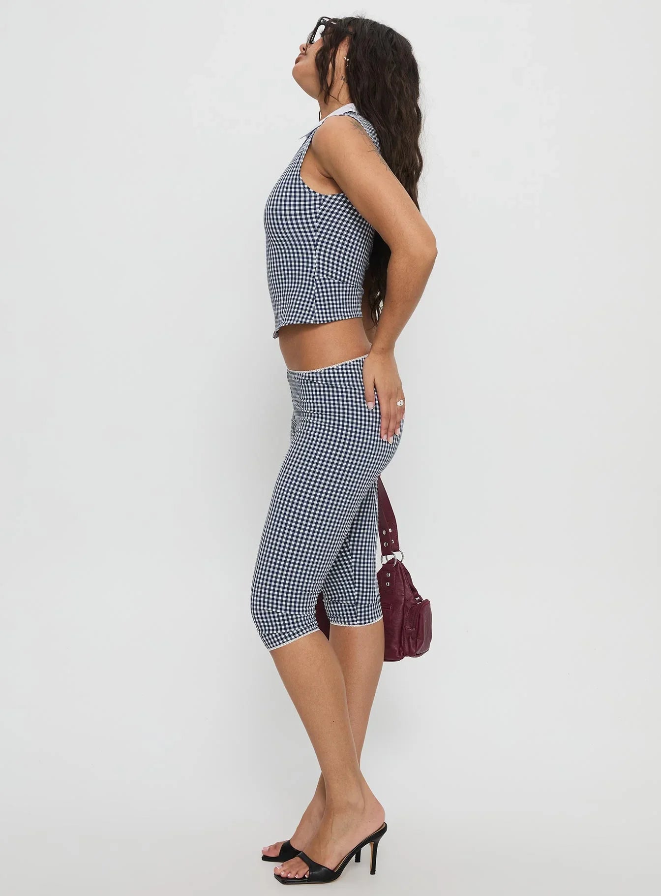 Tuka Capri Navy Gingham