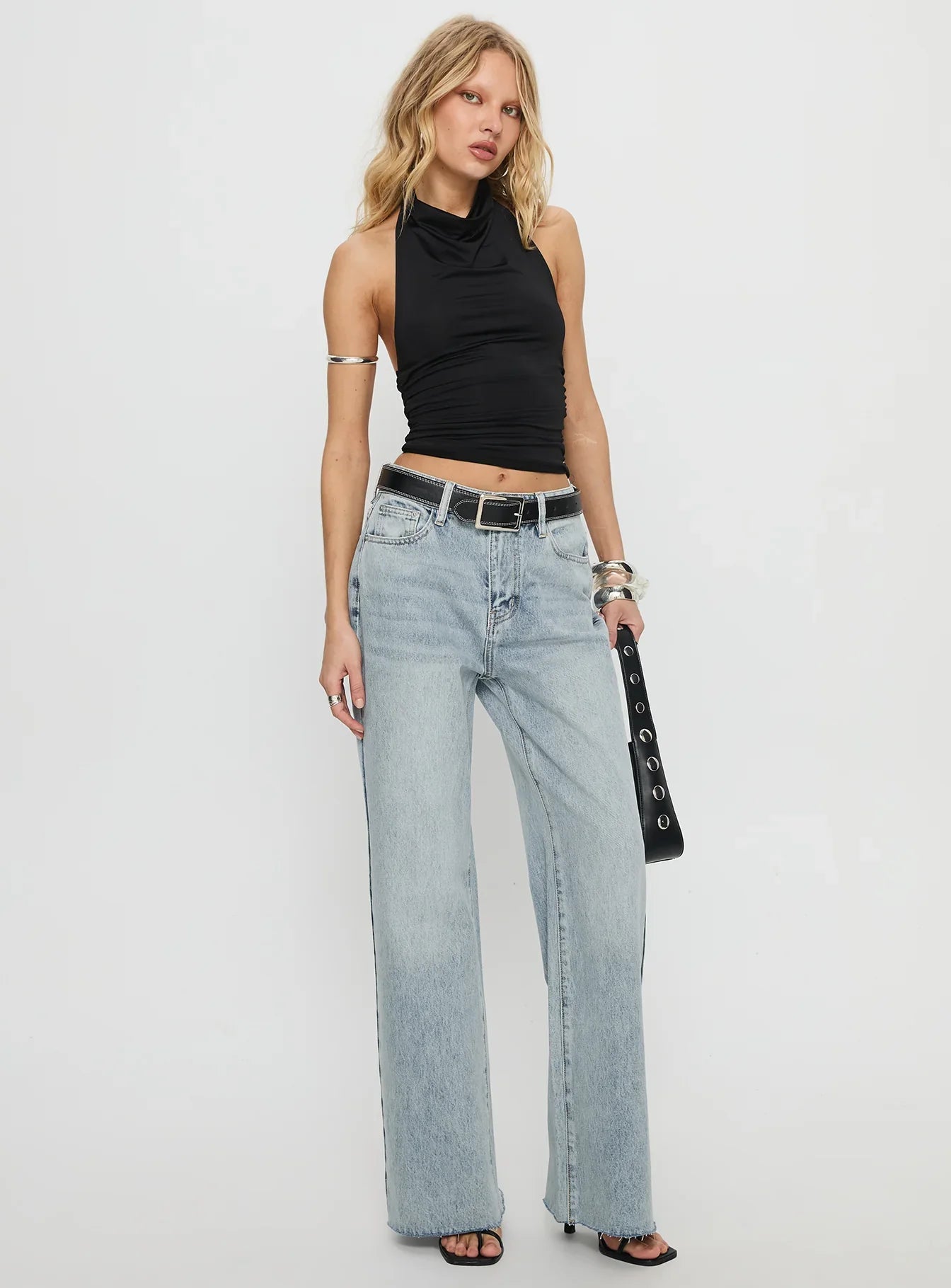 Henesey High Rise Straight Leg Jeans Light Wash