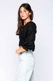 Mikayla Black Ruched Crop Top