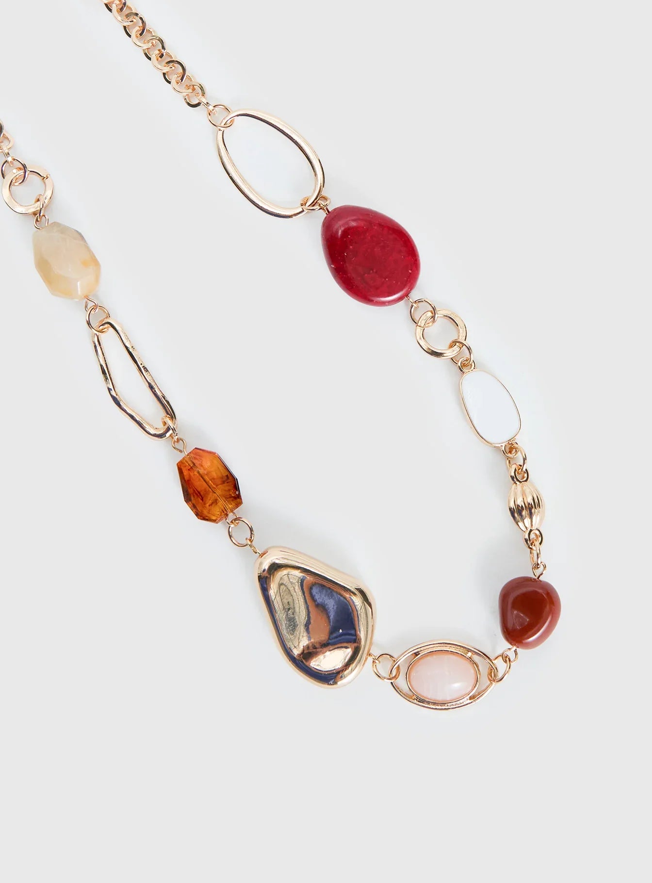 Quincie Necklace Gold Red