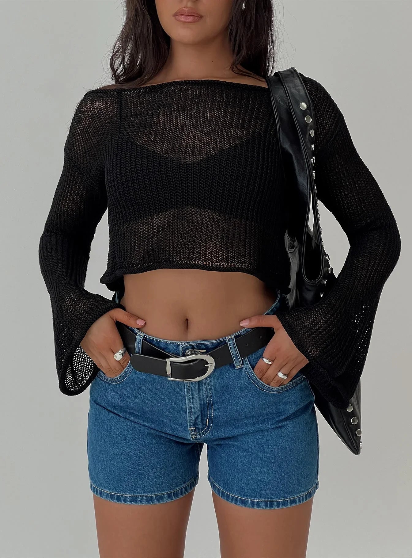 Saldana Shorts Mid Blue Denim Petite