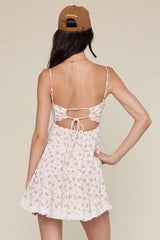 Macie Coral Floral Babydoll Mini Dress