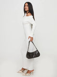 Celestara Long Sleeve Off Shoulder Maxi Dress White