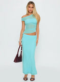 Aristocrat One Shoulder Mesh Set Blue