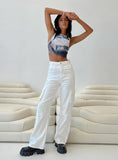 Millard High Rise Baggy Cargo Jeans White
