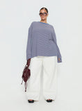 Marlah Long Sleeve Top Blue Stripe Curve