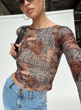 Tied In Long Sleeve Top Leopard