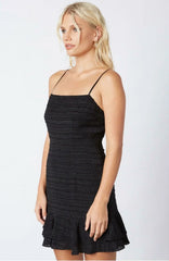 Isabella Black Ruffle Mini Dress