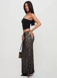 Lourenzia Lace Maxi Skirt Black Nude