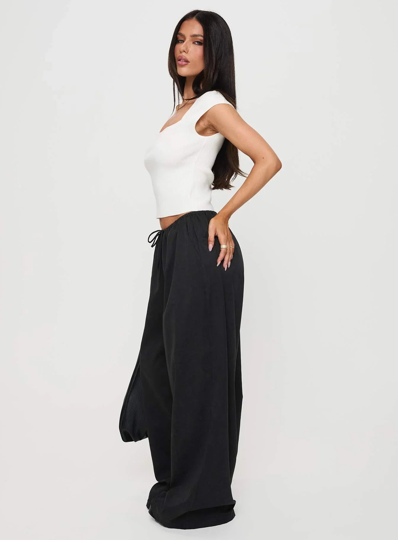 Bungala Oversized Relaxed Pants Black Petite