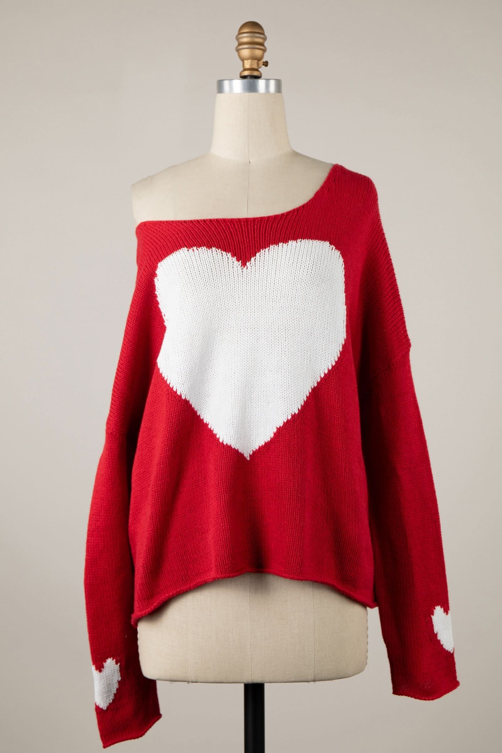 Love Ya Red Oversized Heart Sweater