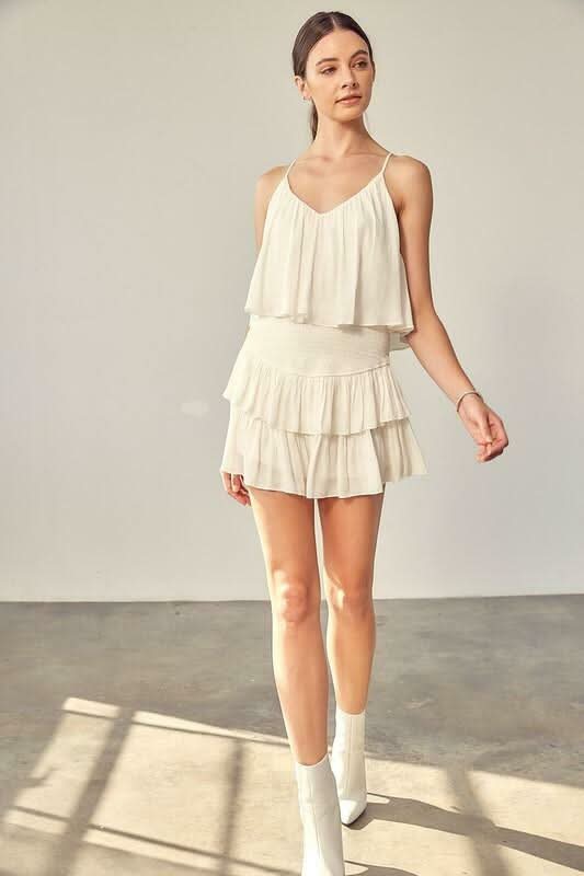 San Antonio Cream Ruffle Romper