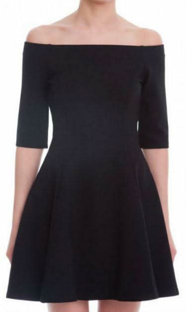 Be Bold Black Off The Shoulder Skater Dress