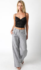 Sweet Nothing Black and White Striped Linen Pants