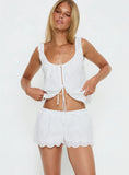 Love of Mine Anglaise Sleep Shorts White