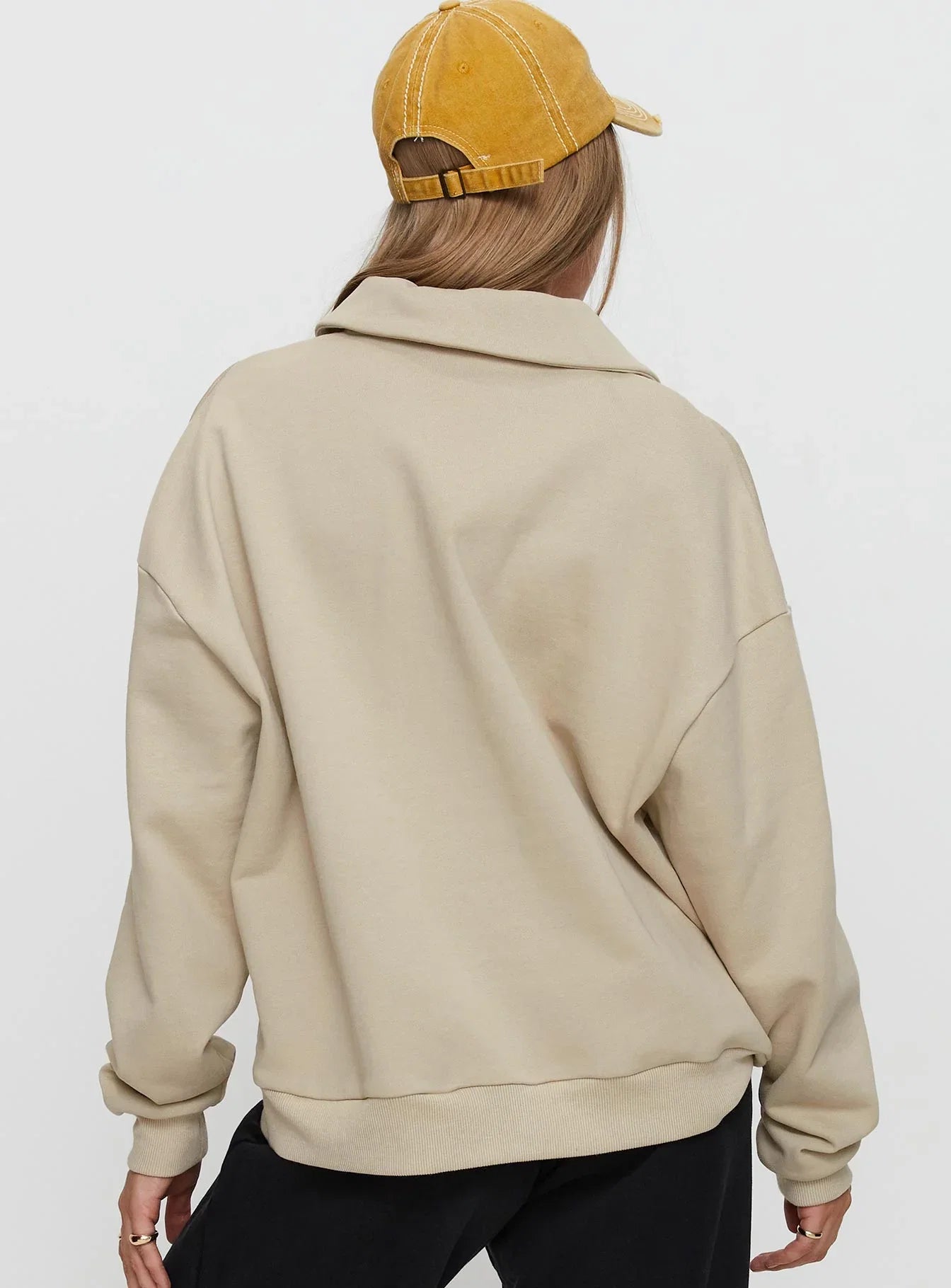 Back Around Collared Fleece Jumper Oat