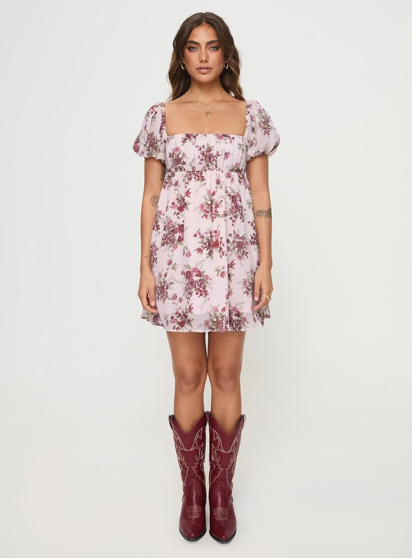Let's Dance Mini Dress Cream Floral
