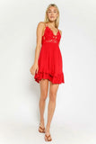 Ava Red Crochet Lace Mini Dress