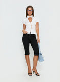 Yamila Keyhole Blouse Top White