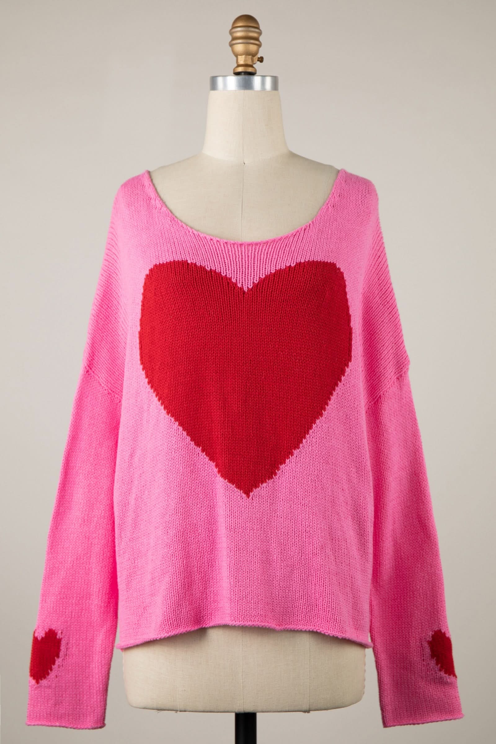 Love Ya Pink Oversized Heart Sweater