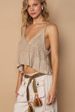 Luv Wheat V Neck Tank Top