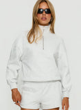 Rozanna 1 4 Zip Jumper Grey Marle