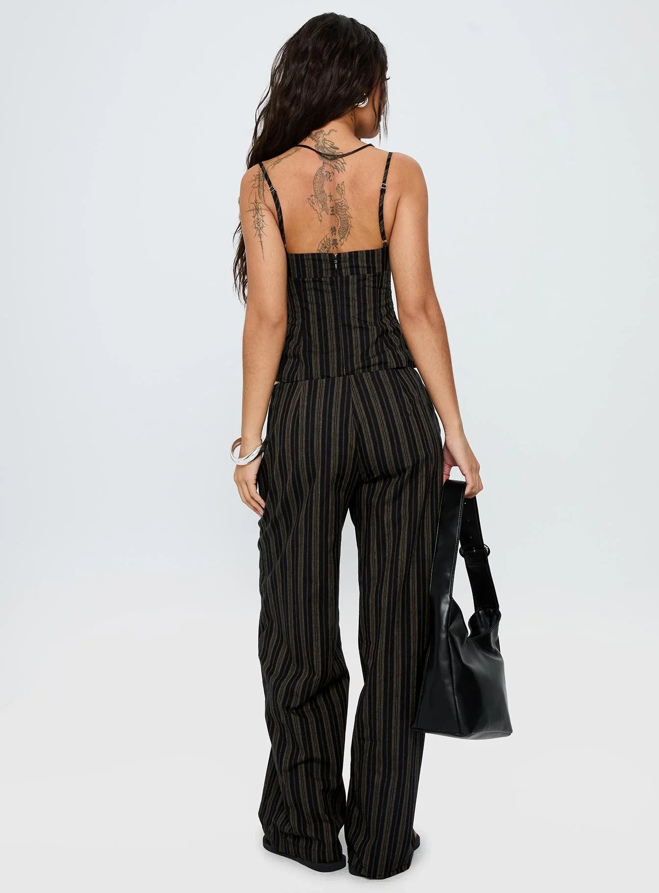 Kierstyn Corset Set Black Stripe Tall