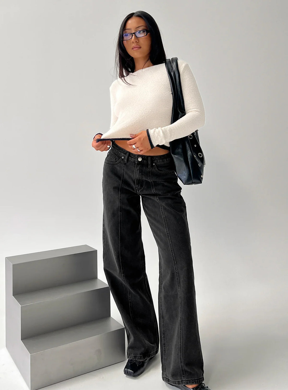 Lando Low Rise Straight Leg Jeans Washed Black