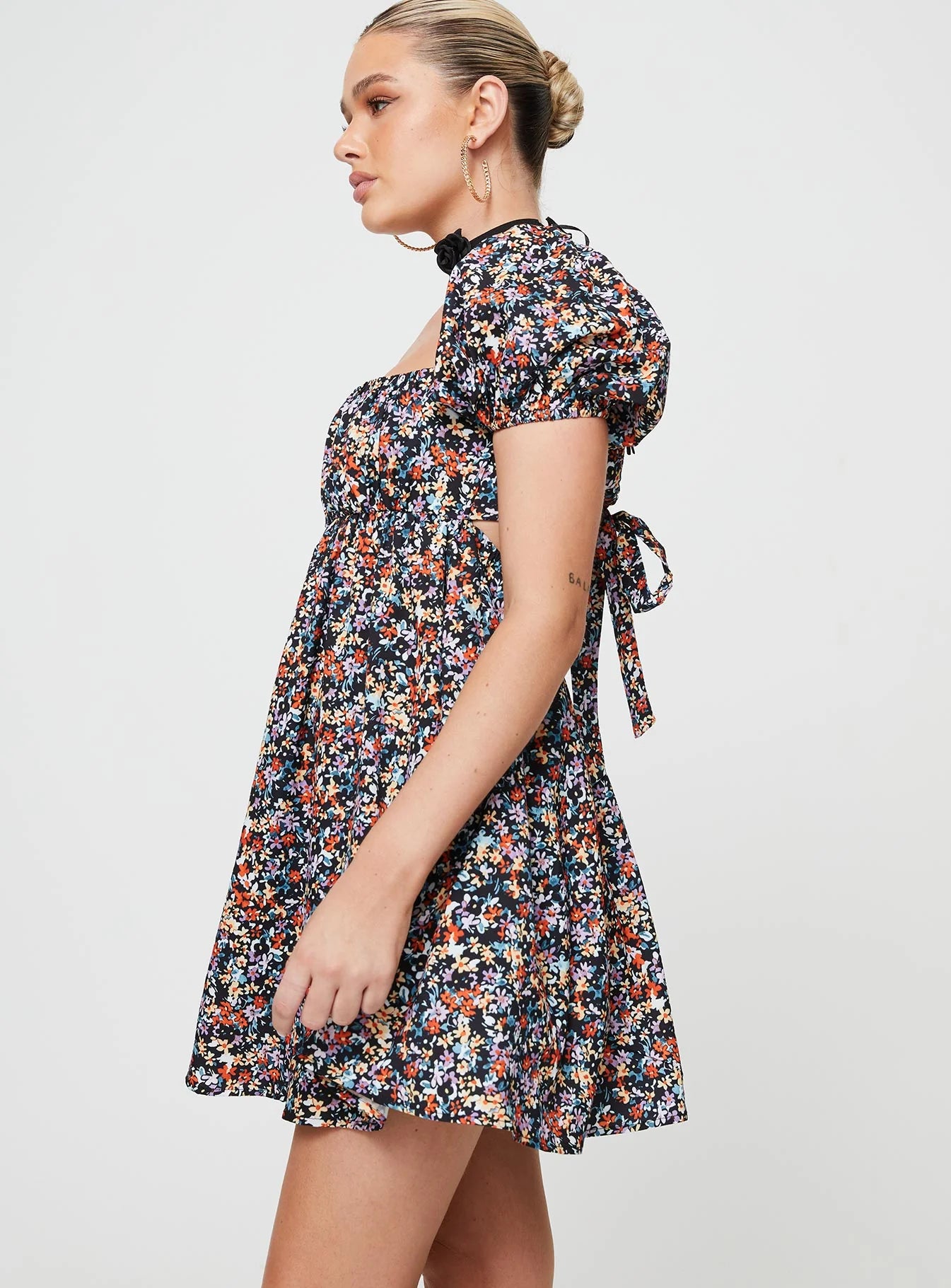 Lets Dance Mini Dress Black Floral