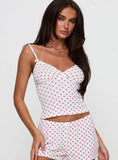 Lullabies Pointelle Cami Top White Red