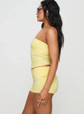 Baseline Low Rise Rib Shorts Yellow