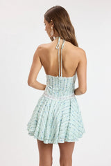 Naya Blue Floral Halter Mini Dress