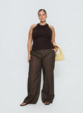 Harlene Back Detail Top Brown Curve