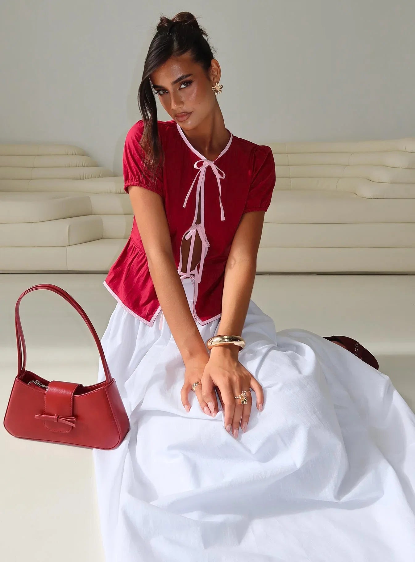 Valerio Maxi Skirt White