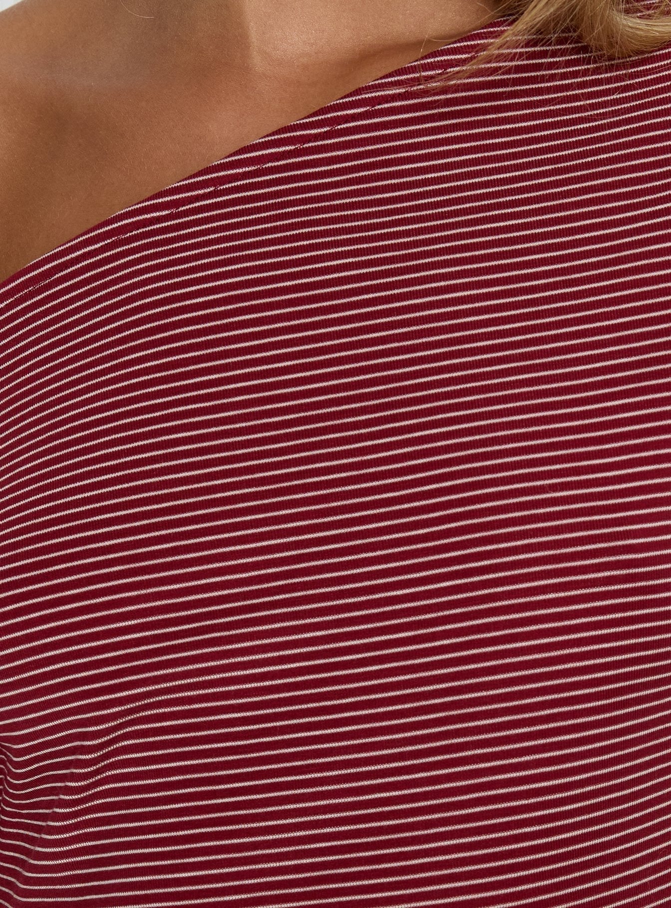 Sugar Surge Off Shoulder Sleep Top Cherry Stripe