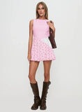 Kandie Patchwork Mini Dress Pink Multi