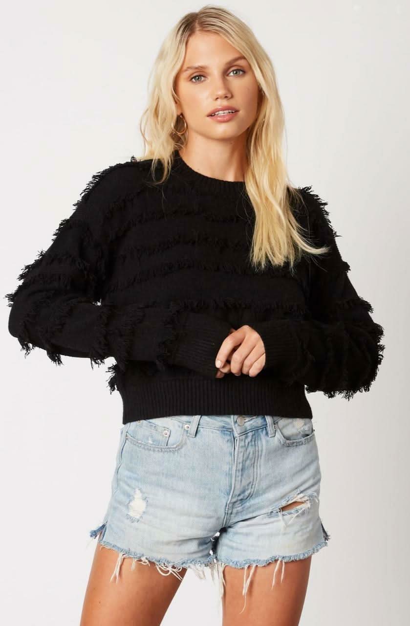 Hailey Black Fringe Sweater