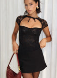 Hold My Breath Lace Bodysuit Black